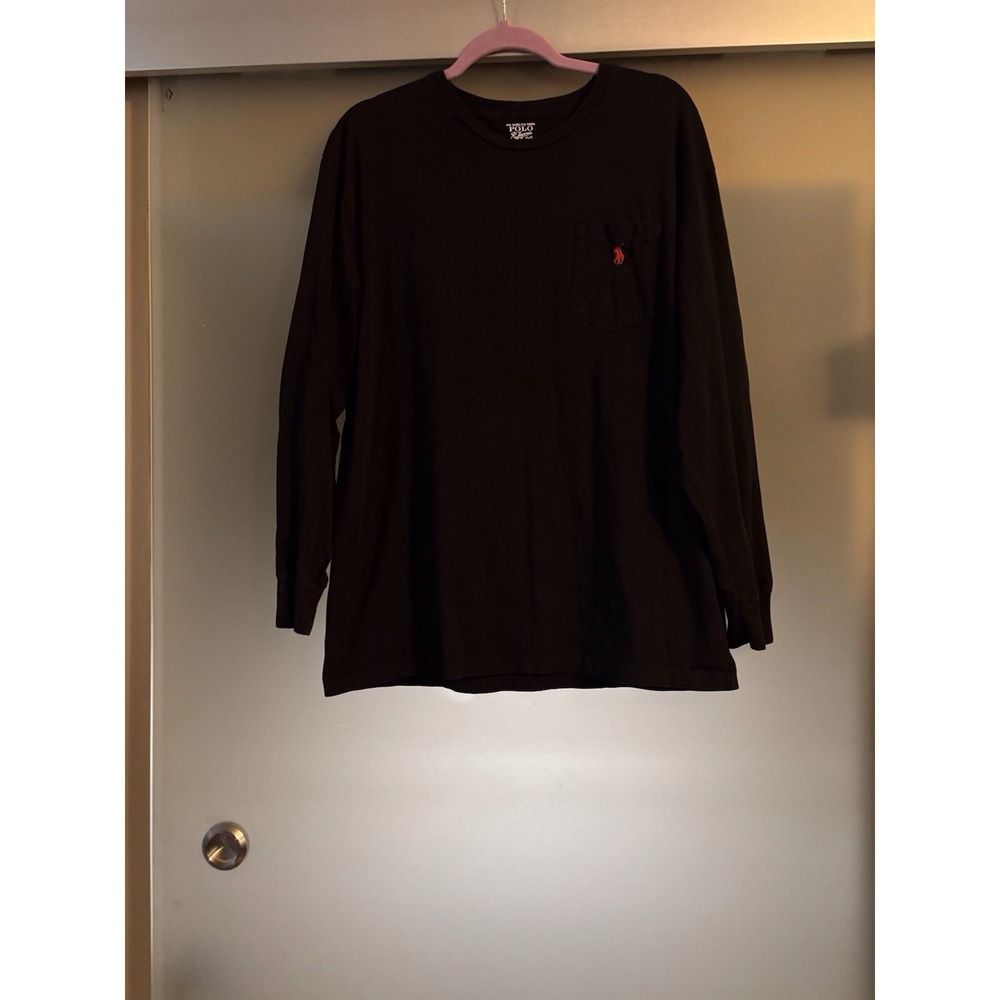 Polo Ralph‎ Lauren Mens Size L Black 100% Cotton Casual Pullover Sweater